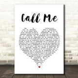 Dinah Washington & Brook Benton Call Me White Heart Song Lyric Quote Print