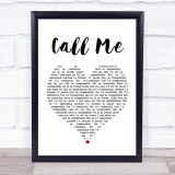 Dinah Washington & Brook Benton Call Me White Heart Song Lyric Quote Print