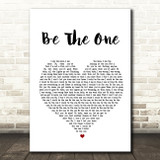 Dua Lipa Be The One White Heart Song Lyric Quote Print