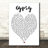 Gypsy Fleetwood Mac Quote Song Lyric Heart Print