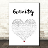 Embrace Gravity White Heart Song Lyric Quote Print