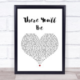 Faith Hill There You'll Be White Heart Song Lyric Quote Print