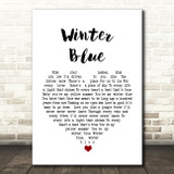 Heather Nova Winter Blue White Heart Song Lyric Quote Print