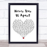 INXS Never Tear Us Apart White Heart Song Lyric Quote Print