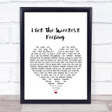 Jackie Wilson I Get The Sweetest Feeling White Heart Song Lyric Quote Print