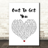 James Out To Get You White Heart Song Lyric Quote Print