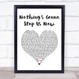 Jefferson Starship Nothing's Gonna Stop Us Now White Heart Song Lyric Print