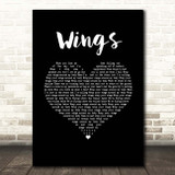 Hurts Wings Black Heart Song Lyric Print