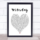 Yesterday Imagine Dragons Heart Song Lyric Quote Print