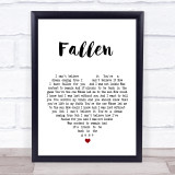 Lauren Wood Fallen White Heart Song Lyric Quote Print