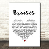 Lewis Capaldi Bruises White Heart Song Lyric Quote Print