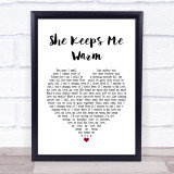 Mary Lambert She Keeps Me Warm White Heart Song Lyric Quote Print