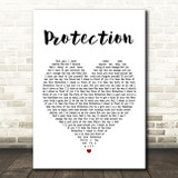 Massive Attack Protection White Heart Song Lyric Quote Print