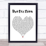 Massive Attack Protection White Heart Song Lyric Quote Print