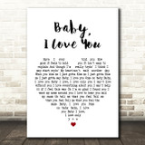 Ramones Baby I Love You White Heart Song Lyric Quote Print