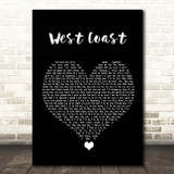 Imagine Dragons West Coast Black Heart Song Lyric Print