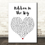 Stevie Wonder Ribbon In The Sky White Heart Song Lyric Quote Print