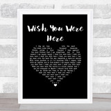 Incubus Wish You Were Here Black Heart Song Lyric Print