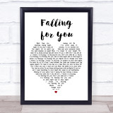The 1975 Fallingforyou White Heart Song Lyric Quote Print