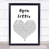 The Amity Affliction Open Letter White Heart Song Lyric Quote Print