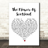 The Corries The Flower Of Scotland White Heart Song Lyric Quote Print
