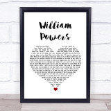 The Maccabees William Powers White Heart Song Lyric Quote Print