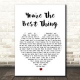 The Style Council You're The Best Thing White Heart Song Lyric Quote Print
