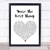 The Style Council You're The Best Thing White Heart Song Lyric Quote Print
