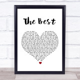 Tina Turner The Best White Heart Song Lyric Quote Print