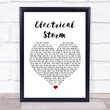 U2 Electrical Storm White Heart Song Lyric Quote Print