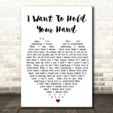 I Want To Hold Your Hand The Beatles Quote Song Lyric Heart Print