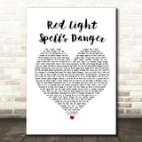 Billy Ocean Red Light Spells Danger Heart Song Lyric Quote Print