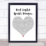 Billy Ocean Red Light Spells Danger Heart Song Lyric Quote Print