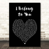 Jacob Lee I Belong to You Black Heart Song Lyric Print