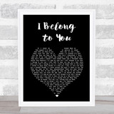 Jacob Lee I Belong to You Black Heart Song Lyric Print