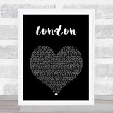 Jacquees London Black Heart Song Lyric Print