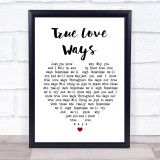 Buddy Holly True Love Ways Heart Song Lyric Quote Print