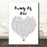 Coldplay Army Of One Heart Song Lyric Quote Print
