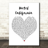 Eagles Hotel California Heart Song Lyric Quote Print