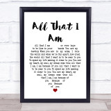 Elvis Presley All That I Am Heart Song Lyric Quote Print