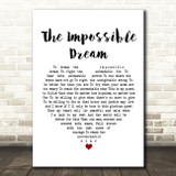 Frank Sinatra The Impossible Dream Heart Song Lyric Quote Print