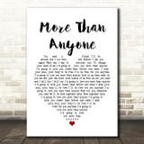 Gavin DeGraw More Than Anyone Heart Song Lyric Quote Print