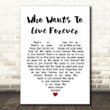 Queen Who Wants To Live Forever Heart Song Lyric Quote Print