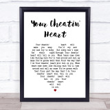 Elvis Presley Your Cheatin' Heart Heart Song Lyric Quote Print