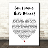 Zac Efron & Vanessa Hudgens Can I Have This Dance Heart Song Lyric Quote Print