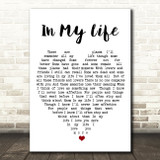In My Life The Beatles Quote Song Lyric Heart Print