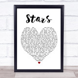 Simply Red Stars Heart Song Lyric Quote Print