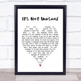 Tom Jones It's Not Unusual Heart Song Lyric Quote Print