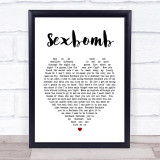 Tom Jones Sexbomb Heart Song Lyric Quote Print