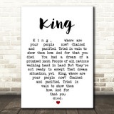 King UB40 Quote Song Lyric Heart Print
